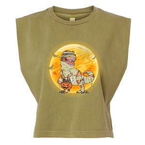 Happy Dinosaur Mummy Halloweeen Pumpkin T Rex Lover Witch Gift Garment-Dyed Women's Muscle Tee