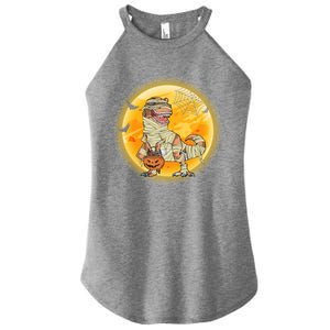 Happy Dinosaur Mummy Halloweeen Pumpkin T Rex Lover Witch Gift Women's Perfect Tri Rocker Tank