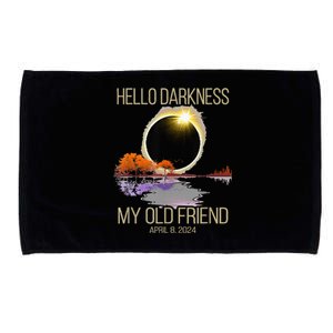 Hello Darkness My Old Friend Solar Eclipse April 08 2024 Microfiber Hand Towel