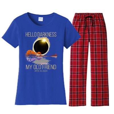 Hello Darkness My Old Friend Solar Eclipse April 08 2024 Women's Flannel Pajama Set