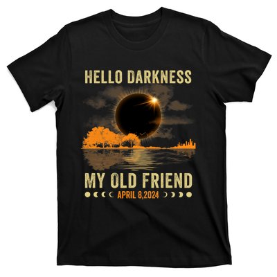 Hello Darkness My Friend Solar Eclipse April 8 2024 Funny T-Shirt