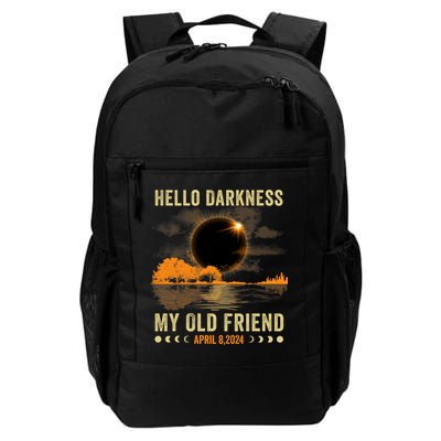 Hello Darkness My Friend Solar Eclipse April 8 2024 Funny Daily Commute Backpack
