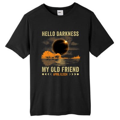 Hello Darkness My Friend Solar Eclipse April 8 2024 Funny Tall Fusion ChromaSoft Performance T-Shirt