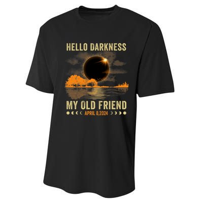 Hello Darkness My Friend Solar Eclipse April 8 2024 Funny Performance Sprint T-Shirt