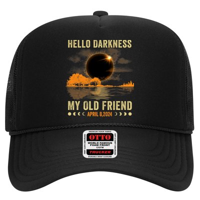 Hello Darkness My Friend Solar Eclipse April 8 2024 Funny Trucker Hat