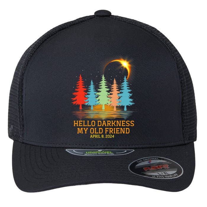 Hello Darkness My Old Friend Eclipse Vintage April 2024 Flexfit Unipanel Trucker Cap