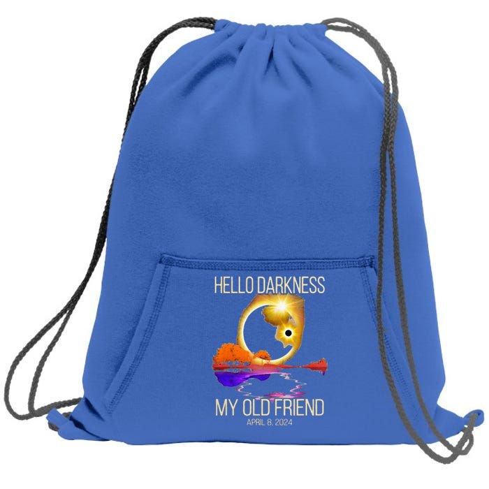 Hello Darkness My Old Friend Solar Eclipse April 08 2024 Sweatshirt Cinch Pack Bag