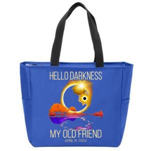 Hello Darkness My Old Friend Solar Eclipse April 08 2024 Zip Tote Bag