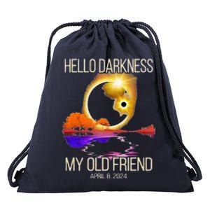 Hello Darkness My Old Friend Solar Eclipse April 08 2024 Drawstring Bag