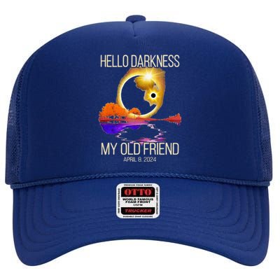 Hello Darkness My Old Friend Solar Eclipse April 08 2024 High Crown Mesh Back Trucker Hat