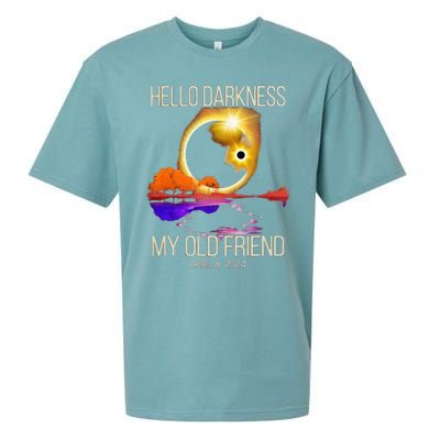 Hello Darkness My Old Friend Solar Eclipse April 08 2024 Sueded Cloud Jersey T-Shirt