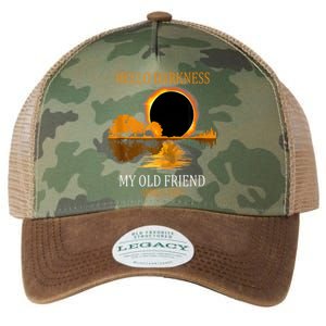 Hello Darkness My Old Friend Funny Total Solar Eclipse Legacy Tie Dye Trucker Hat