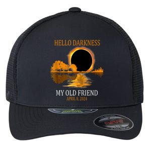 Hello Darkness My Old Friend Funny Total Solar Eclipse Flexfit Unipanel Trucker Cap