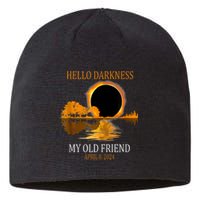 Hello Darkness My Old Friend Funny Total Solar Eclipse Sustainable Beanie