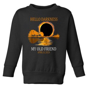 Hello Darkness My Old Friend Funny Total Solar Eclipse Toddler Sweatshirt