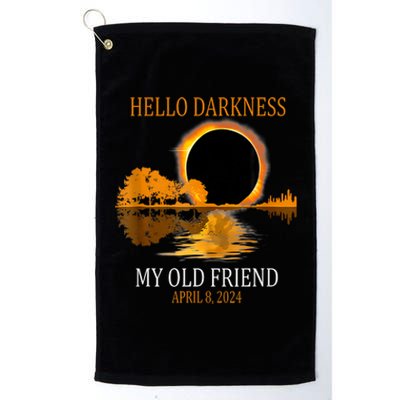 Hello Darkness My Old Friend Funny Total Solar Eclipse Platinum Collection Golf Towel