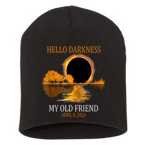 Hello Darkness My Old Friend Funny Total Solar Eclipse Short Acrylic Beanie