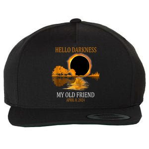 Hello Darkness My Old Friend Funny Total Solar Eclipse Wool Snapback Cap