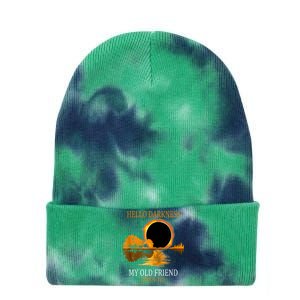 Hello Darkness My Old Friend Funny Total Solar Eclipse Tie Dye 12in Knit Beanie