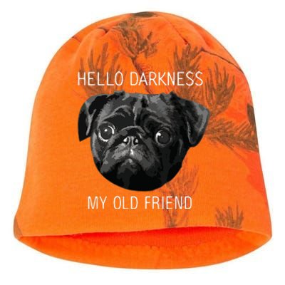 Hello Darkness My Old Friend Funny Pug Kati - Camo Knit Beanie