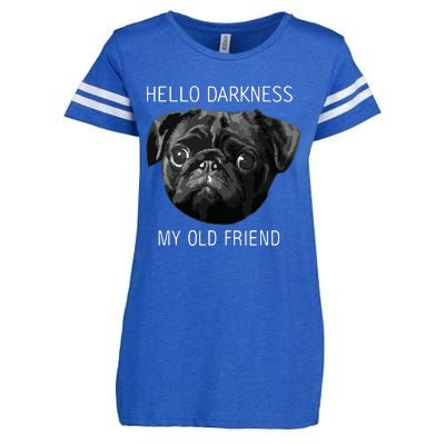 Hello Darkness My Old Friend Funny Pug Enza Ladies Jersey Football T-Shirt