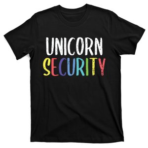 Halloween Dad Mom Daughter Adult Costume Unicorn Security T-Shirt