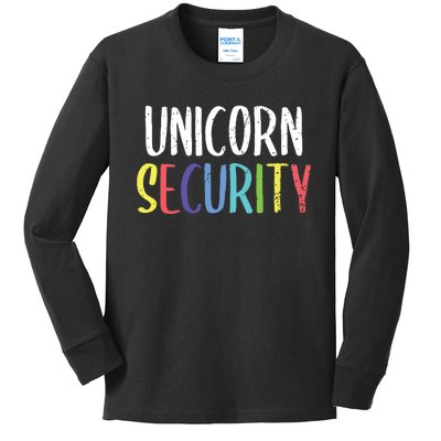 Halloween Dad Mom Daughter Adult Costume Unicorn Security Kids Long Sleeve Shirt