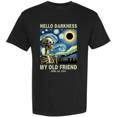 Hello Darkness My Old Friend Solar Eclipse April 08 2024 Garment-Dyed Heavyweight T-Shirt