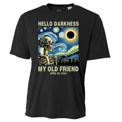 Hello Darkness My Old Friend Solar Eclipse April 08 2024 Cooling Performance Crew T-Shirt