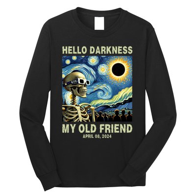 Hello Darkness My Old Friend Solar Eclipse April 08 2024 Long Sleeve Shirt