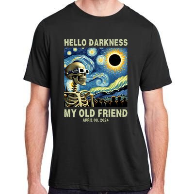 Hello Darkness My Old Friend Solar Eclipse April 08 2024 Adult ChromaSoft Performance T-Shirt