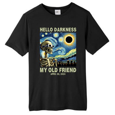 Hello Darkness My Old Friend Solar Eclipse April 08 2024 Tall Fusion ChromaSoft Performance T-Shirt