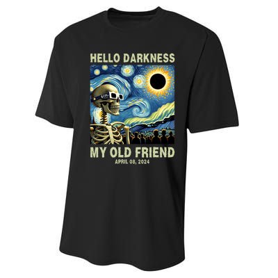 Hello Darkness My Old Friend Solar Eclipse April 08 2024 Performance Sprint T-Shirt