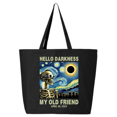 Hello Darkness My Old Friend Solar Eclipse April 08 2024 25L Jumbo Tote