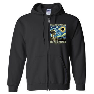 Hello Darkness My Old Friend Solar Eclipse April 08 2024 Full Zip Hoodie