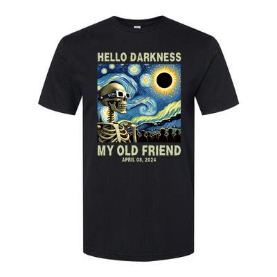 Hello Darkness My Old Friend Solar Eclipse April 08 2024 Softstyle CVC T-Shirt