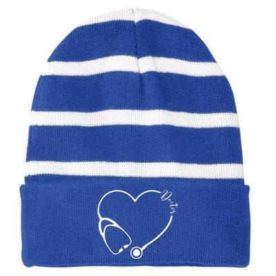 Hospital Doctor Medical Physician Med Student Great Gift Striped Beanie with Solid Band