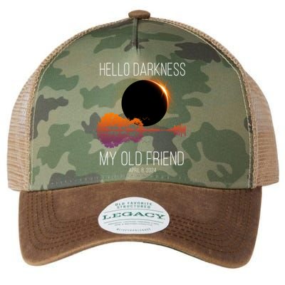 Hello Darkness My Old Friend Solar Eclipse April 8 Legacy Tie Dye Trucker Hat