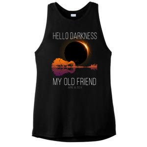 Hello Darkness My Old Friend Solar Eclipse April 8 Ladies PosiCharge Tri-Blend Wicking Tank