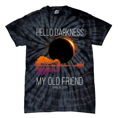 Hello Darkness My Old Friend Solar Eclipse April 8 Tie-Dye T-Shirt