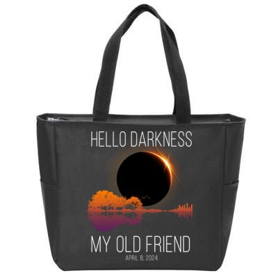 Hello Darkness My Old Friend Solar Eclipse April 8 Zip Tote Bag