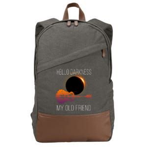 Hello Darkness My Old Friend Solar Eclipse April 8 Cotton Canvas Backpack