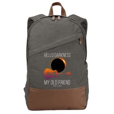 Hello Darkness My Old Friend Solar Eclipse April 8 Cotton Canvas Backpack
