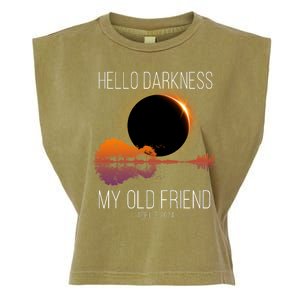 Hello Darkness My Old Friend Solar Eclipse April 8 Garment-Dyed Women's Muscle Tee