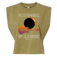 Hello Darkness My Old Friend Solar Eclipse April 8 Garment-Dyed Women's Muscle Tee