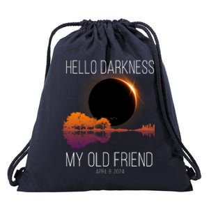 Hello Darkness My Old Friend Solar Eclipse April 8 Drawstring Bag