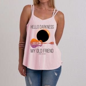 Hello Darkness My Old Friend Solar Eclipse April 8 Women's Strappy Tank