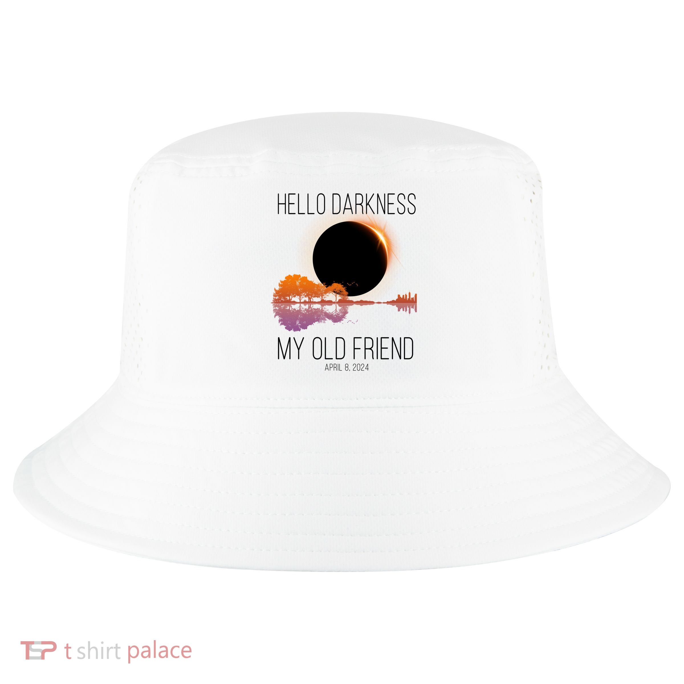 Hello Darkness My Old Friend Solar Eclipse April 8 Cool Comfort Performance Bucket Hat