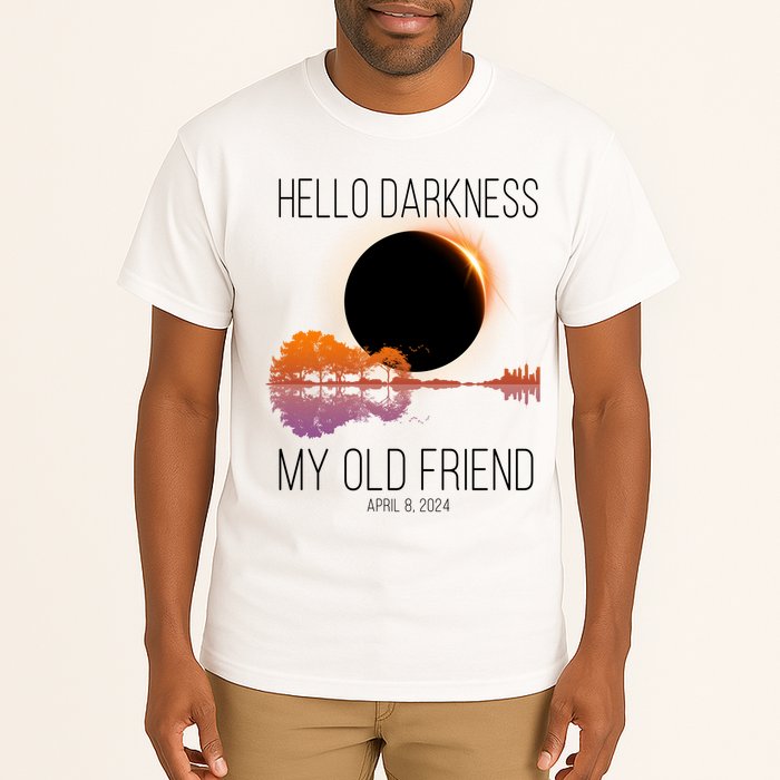Hello Darkness My Old Friend Solar Eclipse April 8 Tall T-Shirt