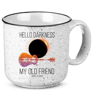 Hello Darkness My Old Friend Solar Eclipse April 8 15oz Campfire Ceramic Mug
